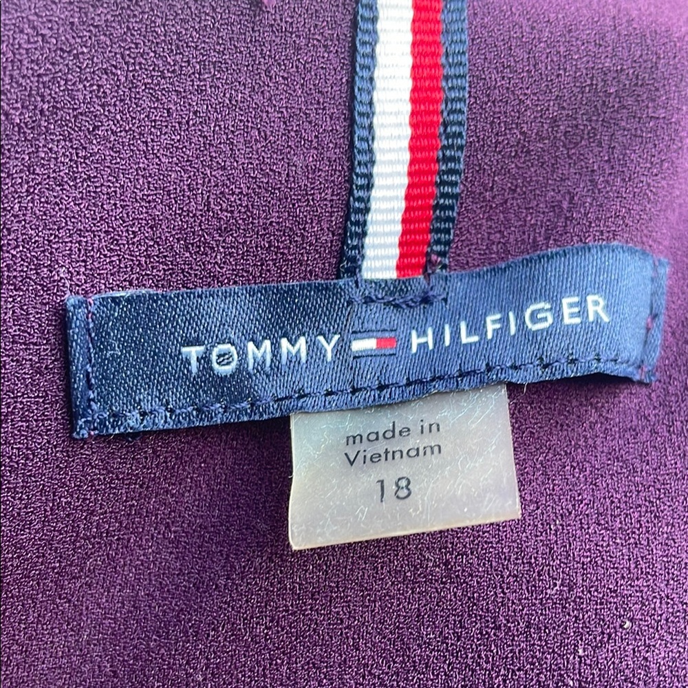 Vintage Purple Tommy Hilfiger Sleeveless Dress with White Collar - Picture 9 of 11